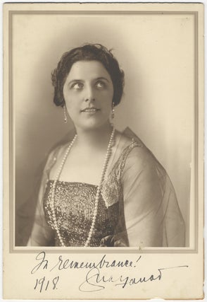 Item #29381 Fine large bust-length photograph of the famed soprano in formal dress boldly signed....