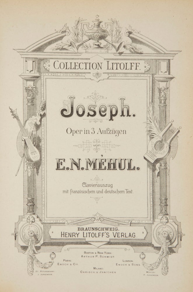 Item #29389 Joseph Oper in 3 Aufzügen ... Clavierauszug mit französischem und deutschem Text. [Piano-vocal score]. Etienne-Nicolas MÉHUL.
