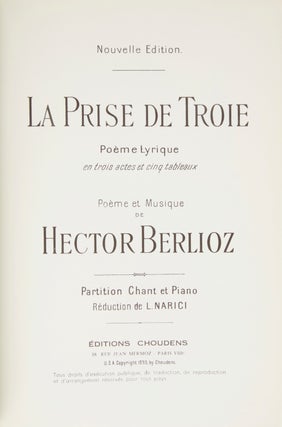 Item #29520 La Prise de Troie Poème Lyrique en trois actes et cinq tableaux Poème. Hector BERLIOZ