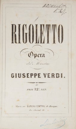Item #29586 Rigoletto... Prix 12F. Net. [Piano-vocal score]. Giuseppe VERDI