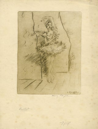 Item #29684 Drypoint etching of a ballet dancer. BALLET - 20th Century, Henry RAYNER