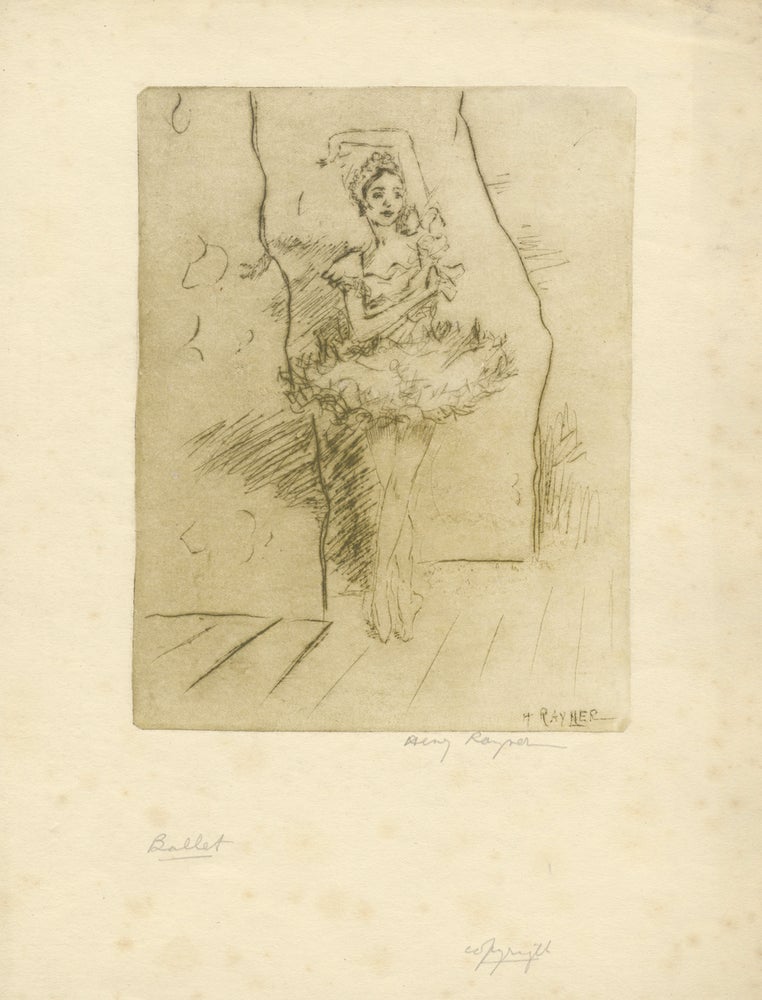 Item #29684 Drypoint etching of a ballet dancer. BALLET - 20th Century, Henry RAYNER.