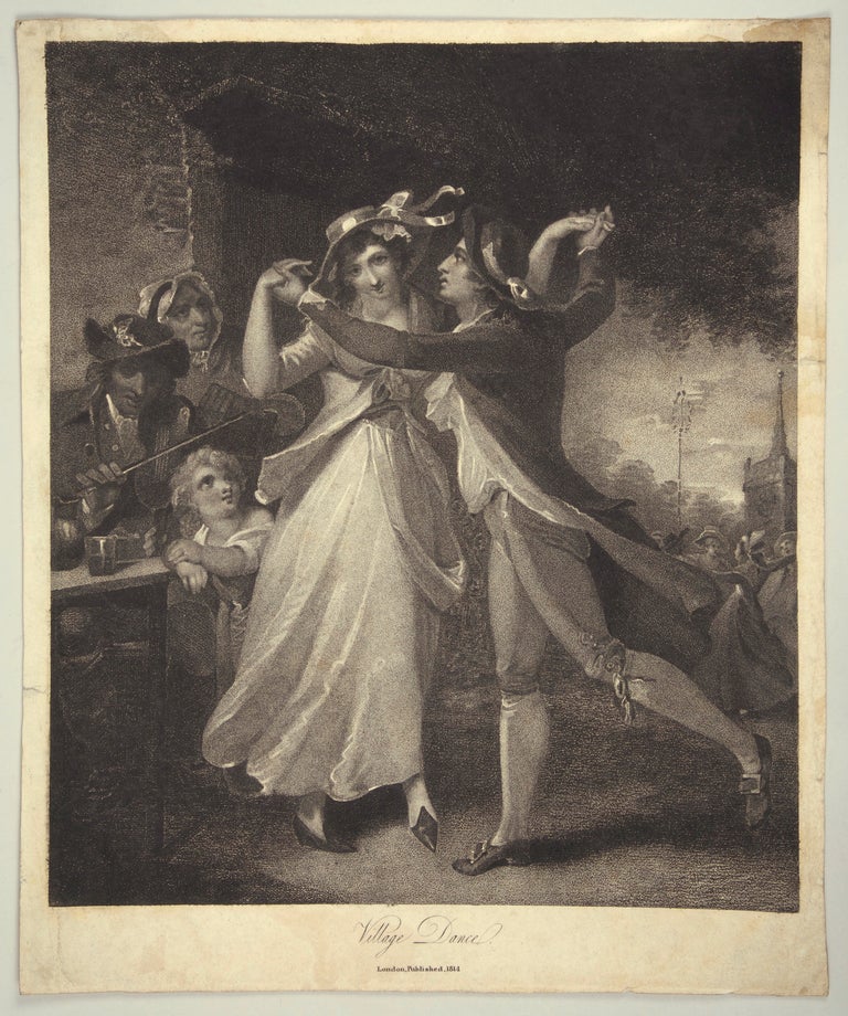 Item #29754 Mezzotint entitled "Village Dance." London, 1814. DANCE - 19th Century.
