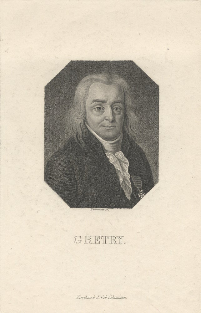 Item #29816 Bust-length engraved portrait of the composer by Anton Wachsmann (1782-1837). André GRÉTRY.