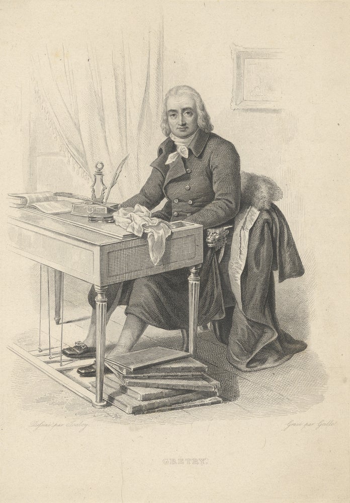 Item #29819 Engraving of the composer by Amadée Geille (fl. early 19th century) after Jean-Baptiste Isabey (1767-1855). André GRÉTRY.