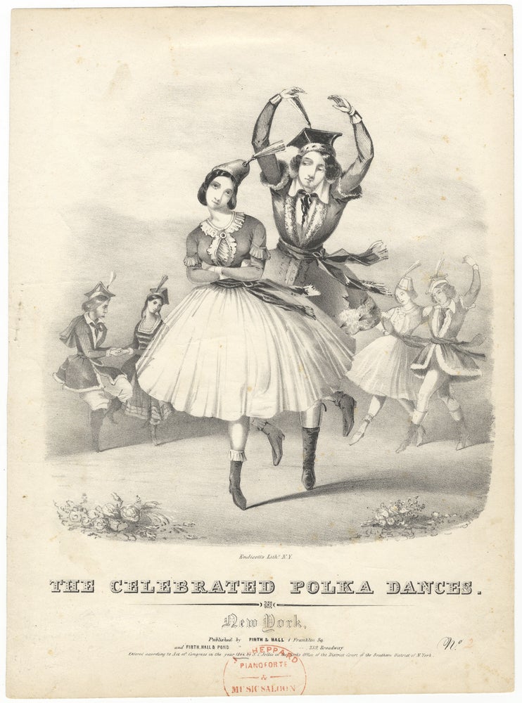Item #29851 The Celebrated Polka Dances... No. [2]. Lithograph by Endicott of the dancers Grisi and Perrot. Carlotta GRISI, Jules PERROT.