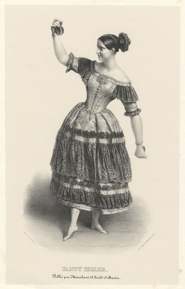Item #29886 Full-length lithograph of Elssler by Alexandre Lacauchie in the role of Florinda in the ballet Le Diable Boiteux. Fanny ELSSLER.