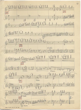 Sonata op. 68 No= 1 Para Flauta y Clarinete en Sib. Autograph musical manuscript signed and dated 1949. The complete work in score.