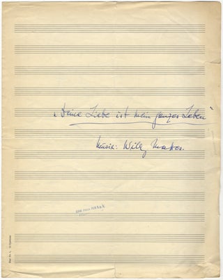 Item #30607 "Deine Liebe iste mein ganzen Leben" for voice and piano. Autograph musical...