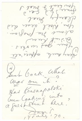 Item #30610 Autograph note signed "David" addressed to Yuri Krasnapolsky, assistant conductor of...
