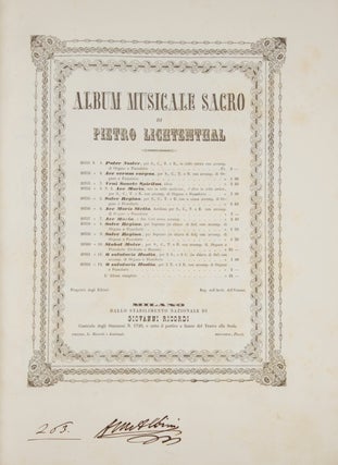 Item #31309 Album Musicale Sacro ... Fr. 24. [Piano-vocal score]. Peter LICHTENTHAL