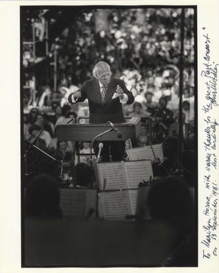 Item #31452 Black-and-white photograph signed in full and inscribed to Marilyn Horne, 1981. Kurt...