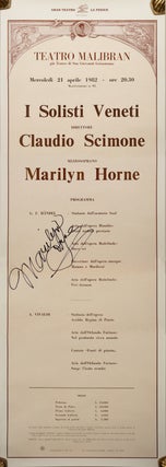 Item #31473 Large broadside for a concert featuring Marilyn Horne at the Teatro Malibran in...