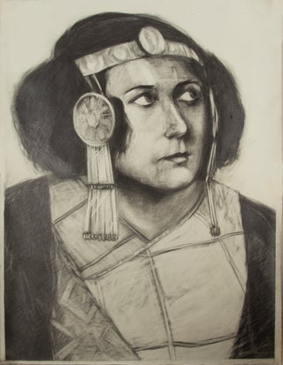 Item #31474 Original drawing in charcoal of Rethberg as Helena in Strauss's Die ägyptische...