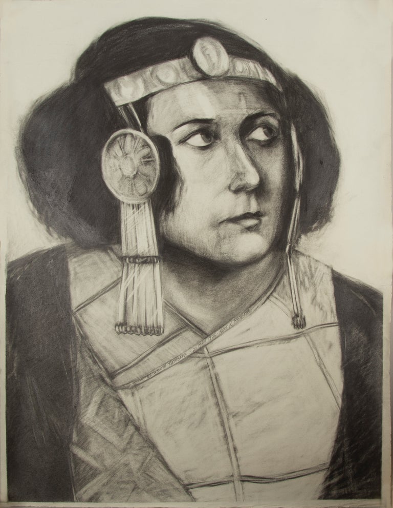 Item #31474 Original drawing in charcoal of Rethberg as Helena in Strauss's Die ägyptische Helena by American Southwest artist Kent Pachuta (b. 1953). Elisabeth RETHBERG.