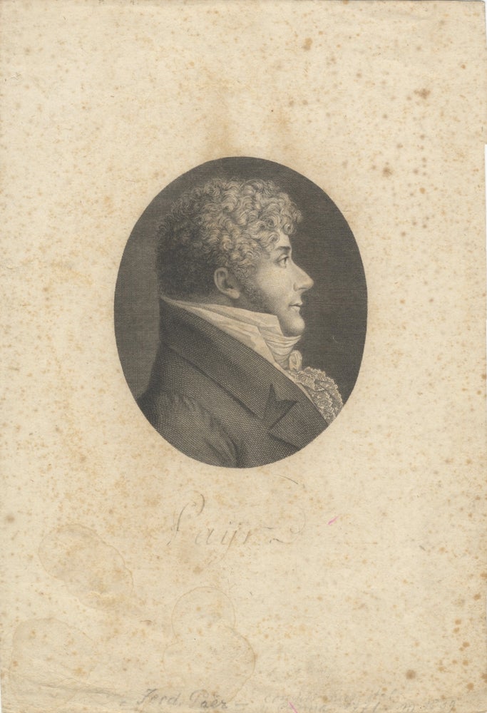 Item #31492 Portrait engraving after Edme Quenedey, ca. 1810-20. Ferdinando PAER.