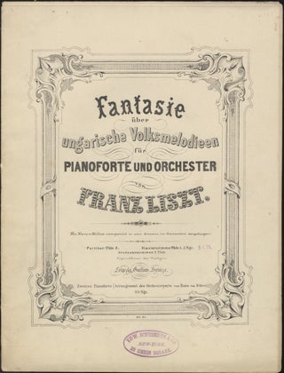 Item #31533 [LW H12]. Fantasie über ungarische Volksmelodieen für Pianoforte und Orchester ......