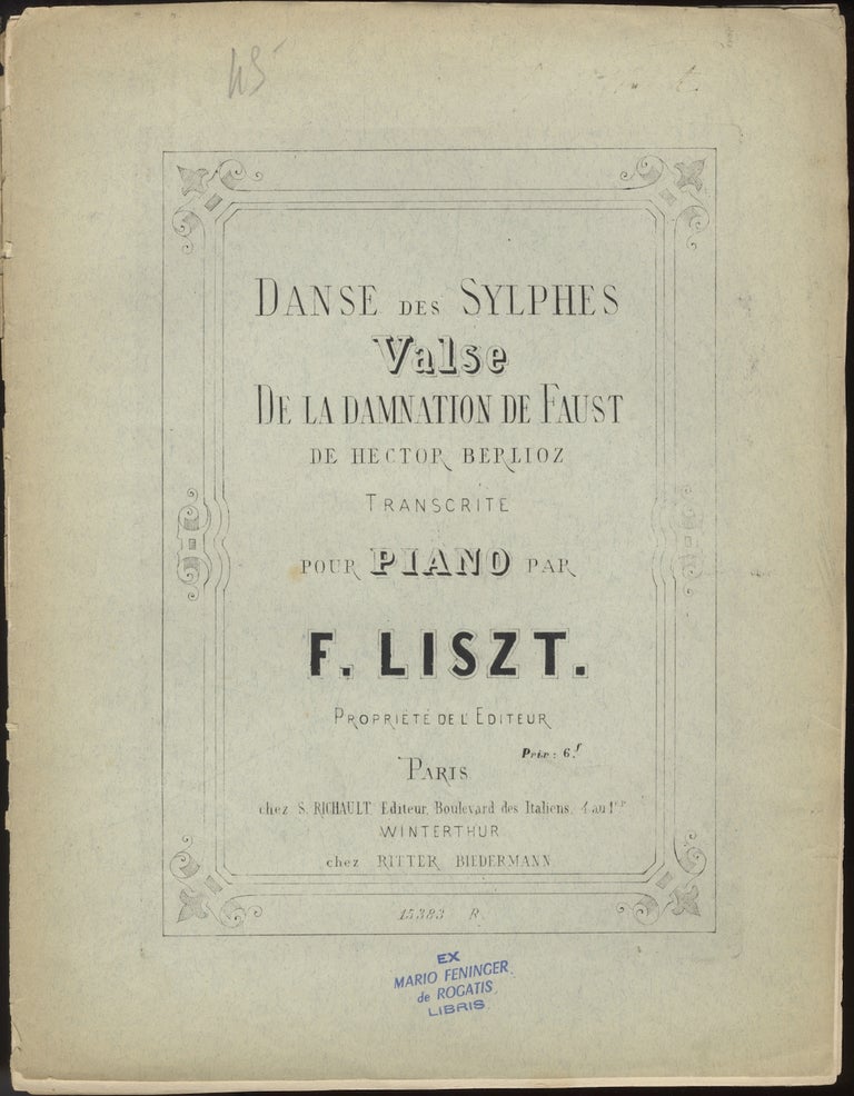 Item #31560 [LW A205]. Danse des Sylphes. Franz LISZT.