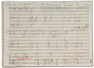Item #31614 Pastime. A song cycle for baritone and orchestra. Autograph working manuscript. 2006....