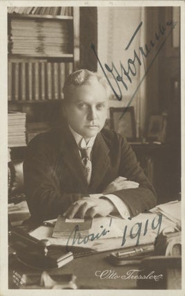 Item #31797 Postcard photograph with autograph signature of the German film actor dated 1919....