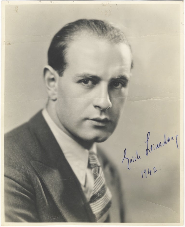 Item #31839 Portrait photograph with autograph signature of the noted Austrian-born American conductor dated 1942. Erich LEINSDORF.