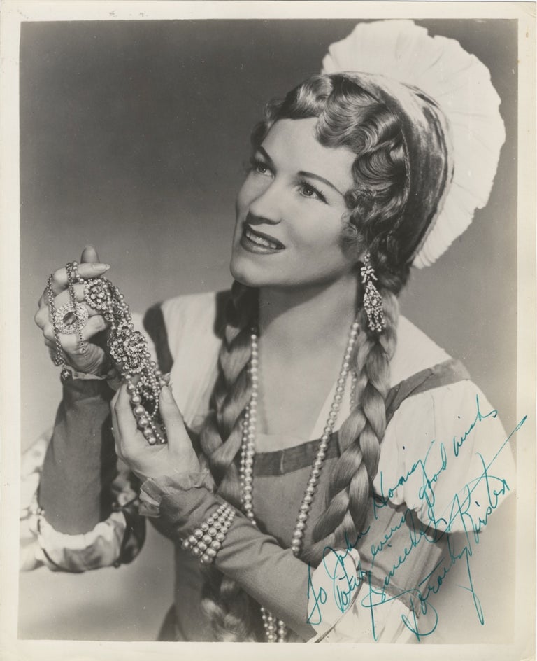 Item #31850 Role portrait photograph with autograph signature of the American soprano. Dorothy KIRSTEN.