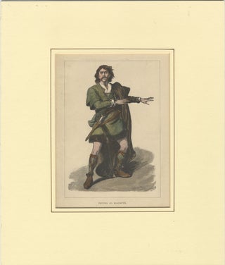 Item #31859 Role portrait as Macbeth. Hand-coloured engraving by Moritz Klinkicht after V.W....