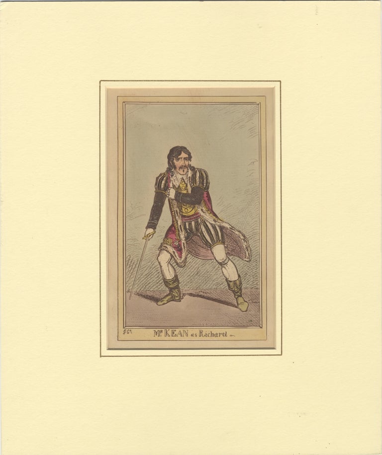 Item #31861 Role portrait as Richard III. Hand-coloured engraving by F.W. Pailthorpe after George Cruikshank. Edmund KEAN.