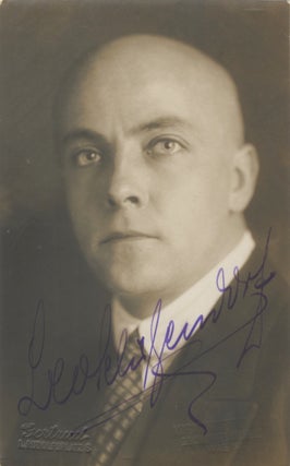 Item #31965 Postcard photograph with autograph signature of the German bass-baritone. Leo...