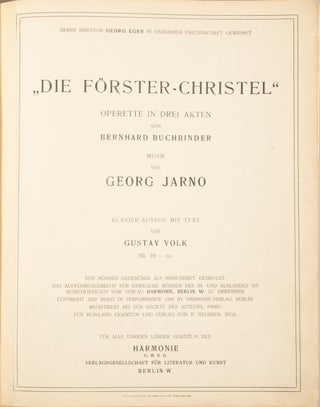 Die Förster-Christel. [Piano-vocal score]