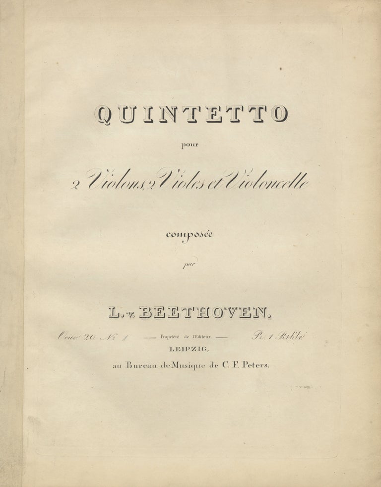 Item #32298 [Op. 20, arr.]. Quintetto [parts]. Ludwig van BEETHOVEN.