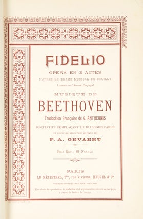 Item #32501 [Op. 72; arr.]. Fidelio [Piano-vocal score]. Ludwig van BEETHOVEN