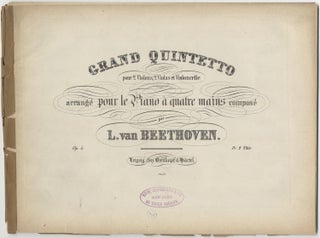 Item #33109 [Op. 4; arr.]. Grand Quintetto [Piano 4-hands]. Ludwig van BEETHOVEN