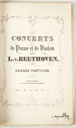 Item #33208 [Op. 58]. Concerts de Piano ... [Full score]. Ludwig van BEETHOVEN