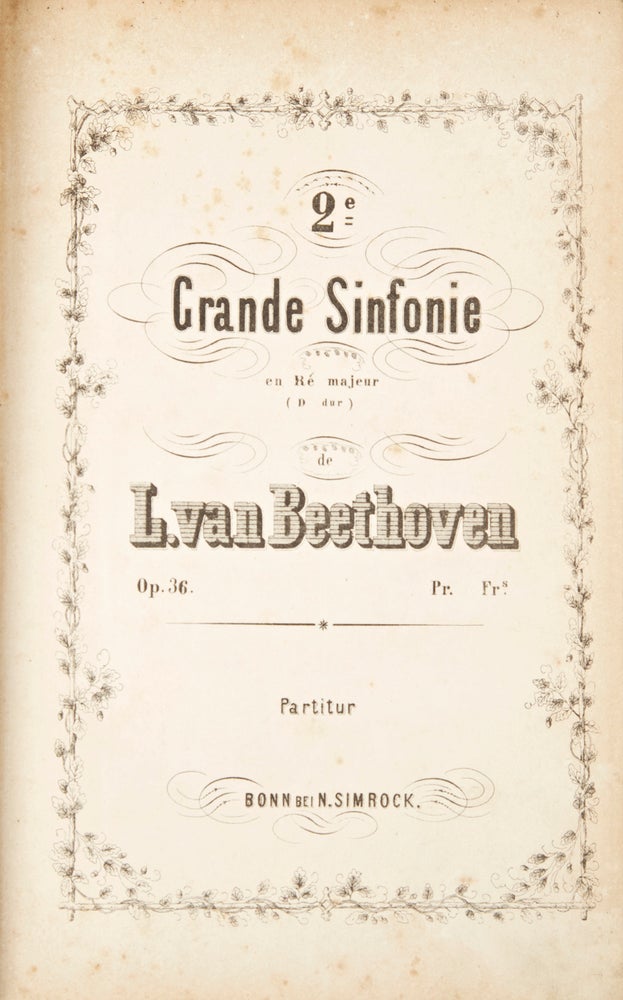 Item #33209 [Op. 36]. 2e Grande Sinfonie [Full score]. Ludwig van BEETHOVEN.