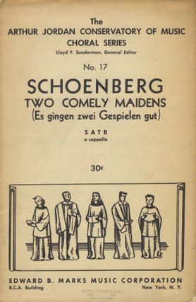 Item #33234 [Op. 49, no. 1]. Two Comely Maidens. Arnold SCHOENBERG