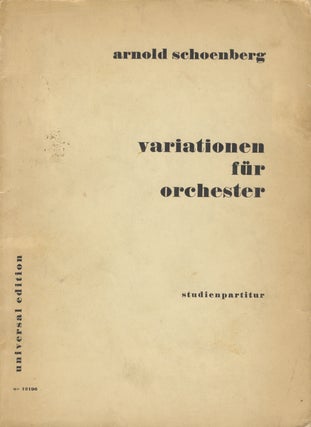 Item #33236 [Op. 31]. Variationen für Orchestra [Study score]. Arnold SCHOENBERG
