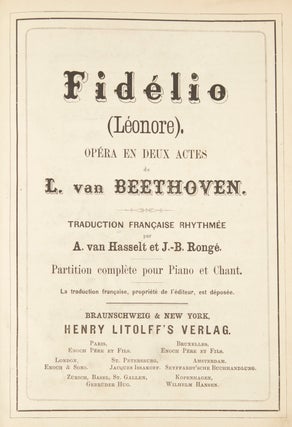 Item #33277 [Op. 72]. Fidelio (Léonore). Opéra en deux actes ... Traduction Française...