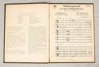 Item #33292 [Op. 34]. Begleitungsmusik zu einer Lichtspielscene [Full score]. Arnold SCHOENBERG