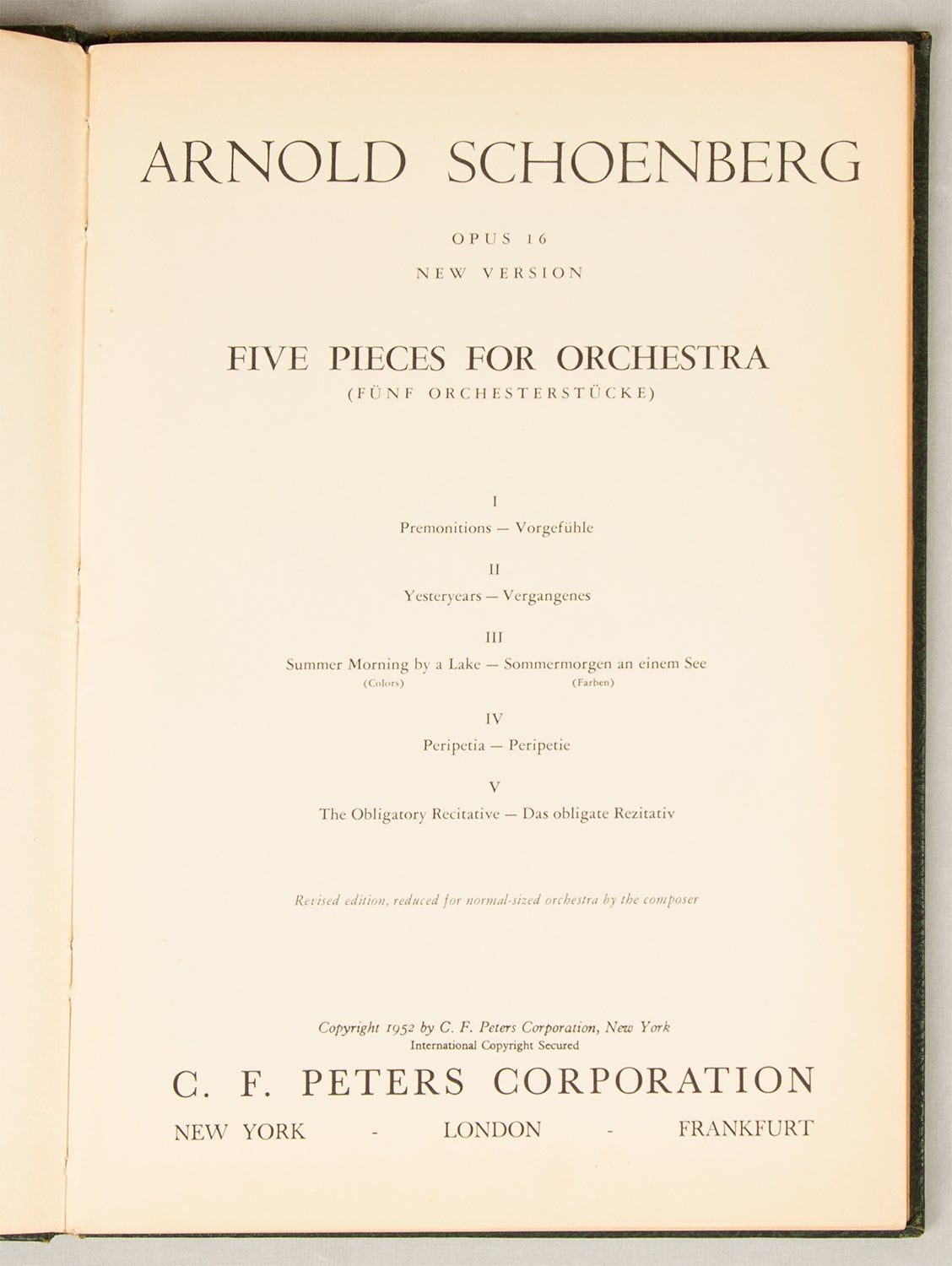 Op. 16 . Five Pieces for Orchestra Study score | Arnold SCHOENBERG