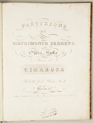 Item #33387 Matrimonio segreto [Piano-vocal score]. Domenico CIMAROSA