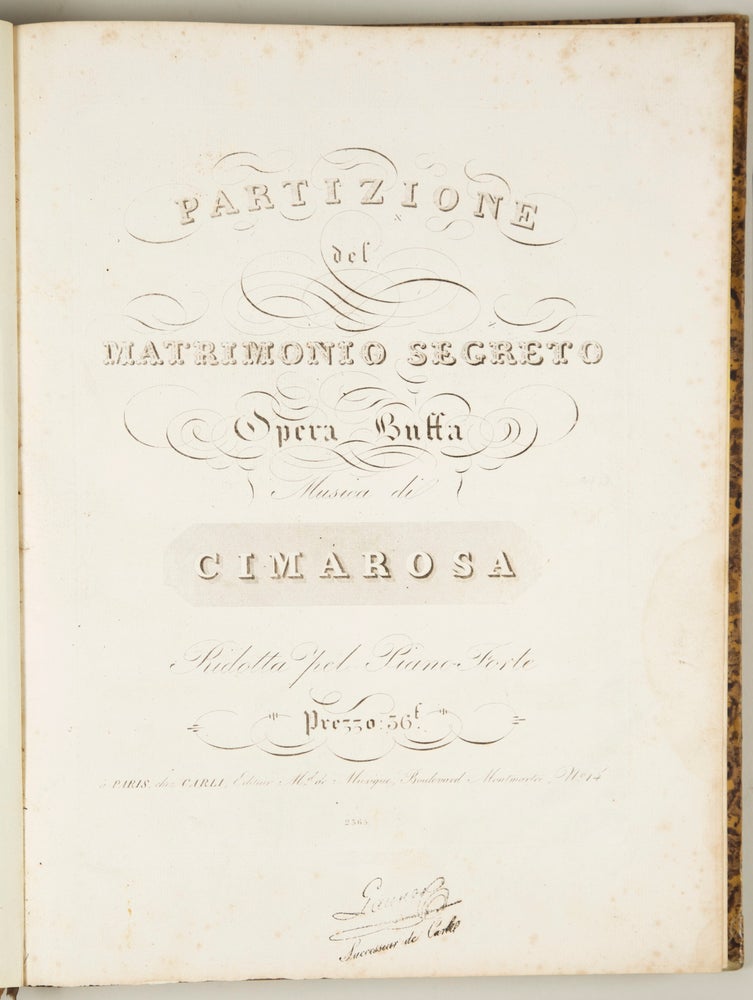 Item #33387 Matrimonio segreto [Piano-vocal score]. Domenico CIMAROSA.