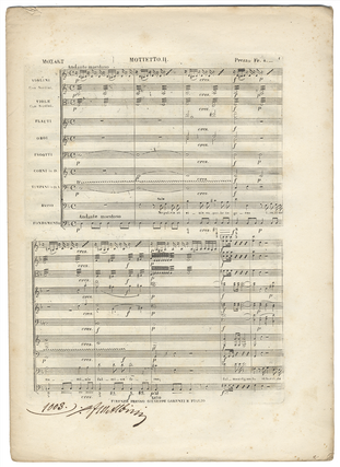 Item #33399 [K. Anh. 122]. Mottetto II [Ne pulvis et cinis]. [Full score]. Wolfgang Amadeus MOZART