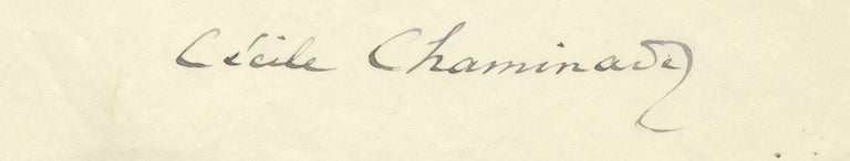 Item #33433 Autograph letter signed in full to Belgian King Albert I. Cécile CHAMINADE.