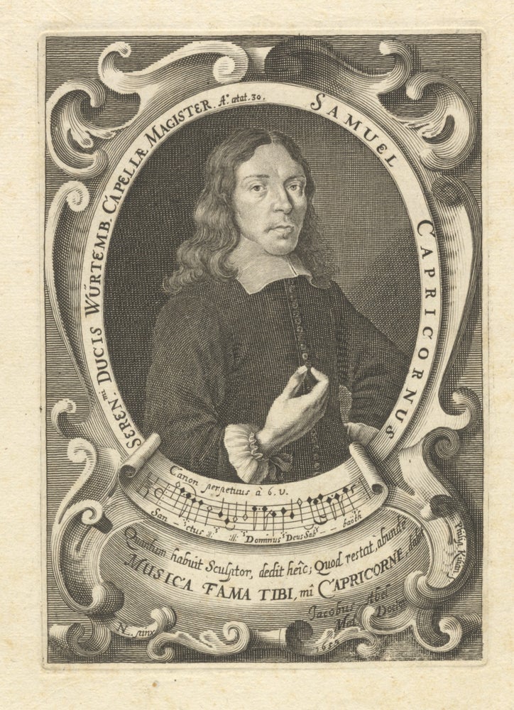 Item #33472 Fine portrait engraving by Philip Killian after the painting by Georg Nikolaus List, dated 1659 in the plate. Samuel Friedrich CAPRICORNUS.