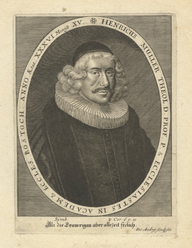 Item #33481 Fine portrait engraving by Aubry. Ca. 1670. Heinrich MÜLLER.