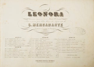 Item #33509 Leonora [Piano-vocal score]. Saverio MERCADANTE
