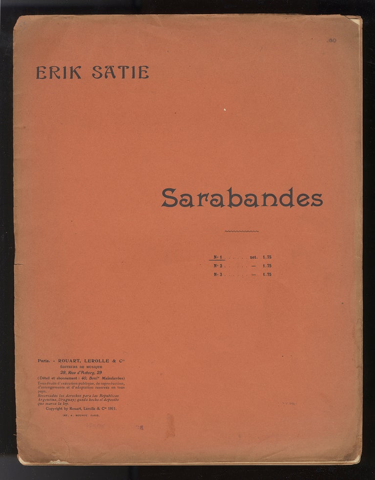 Item #33600 Sarabandes [Solo piano]. Erik SATIE.