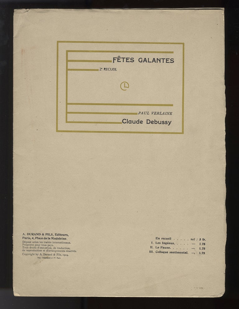 Item #33659 Fêtes Galantes [Piano-vocal score]. Claude DEBUSSY.