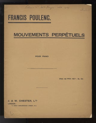 Item #33828 [Op. 14]. Mouvements perpétuels [Solo piano]. Francis POULENC